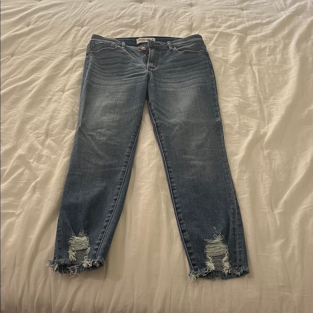 Distressed Blue Jeans
